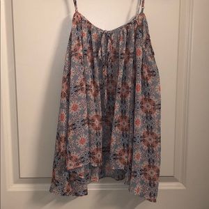 Off-the-shoulder floral blouse